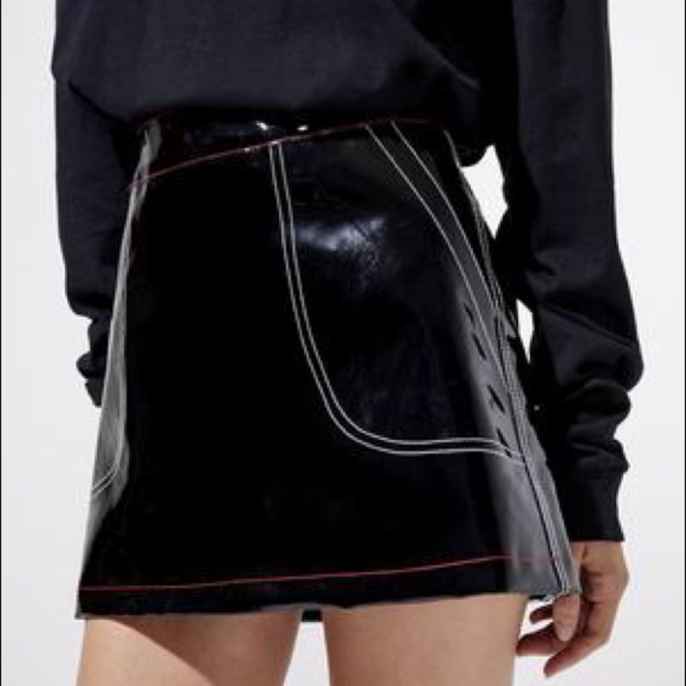 Black Vinyl Skirt